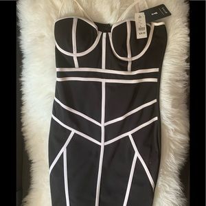 Midi length black dress